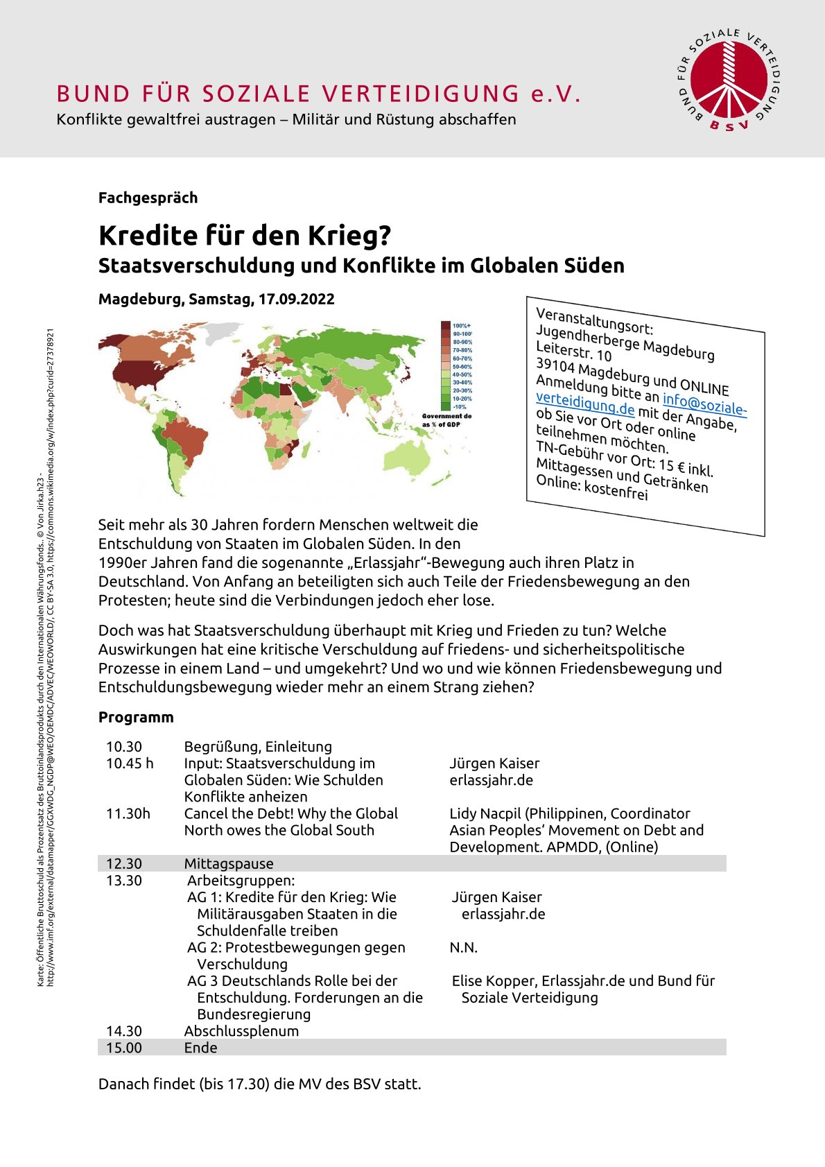 Fachgespräch: Kredite für den Krieg? Staatsverschuldung und Konflikte im Globalen Süden